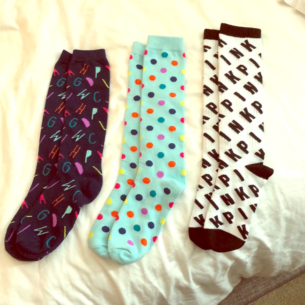 PINK knee high socks